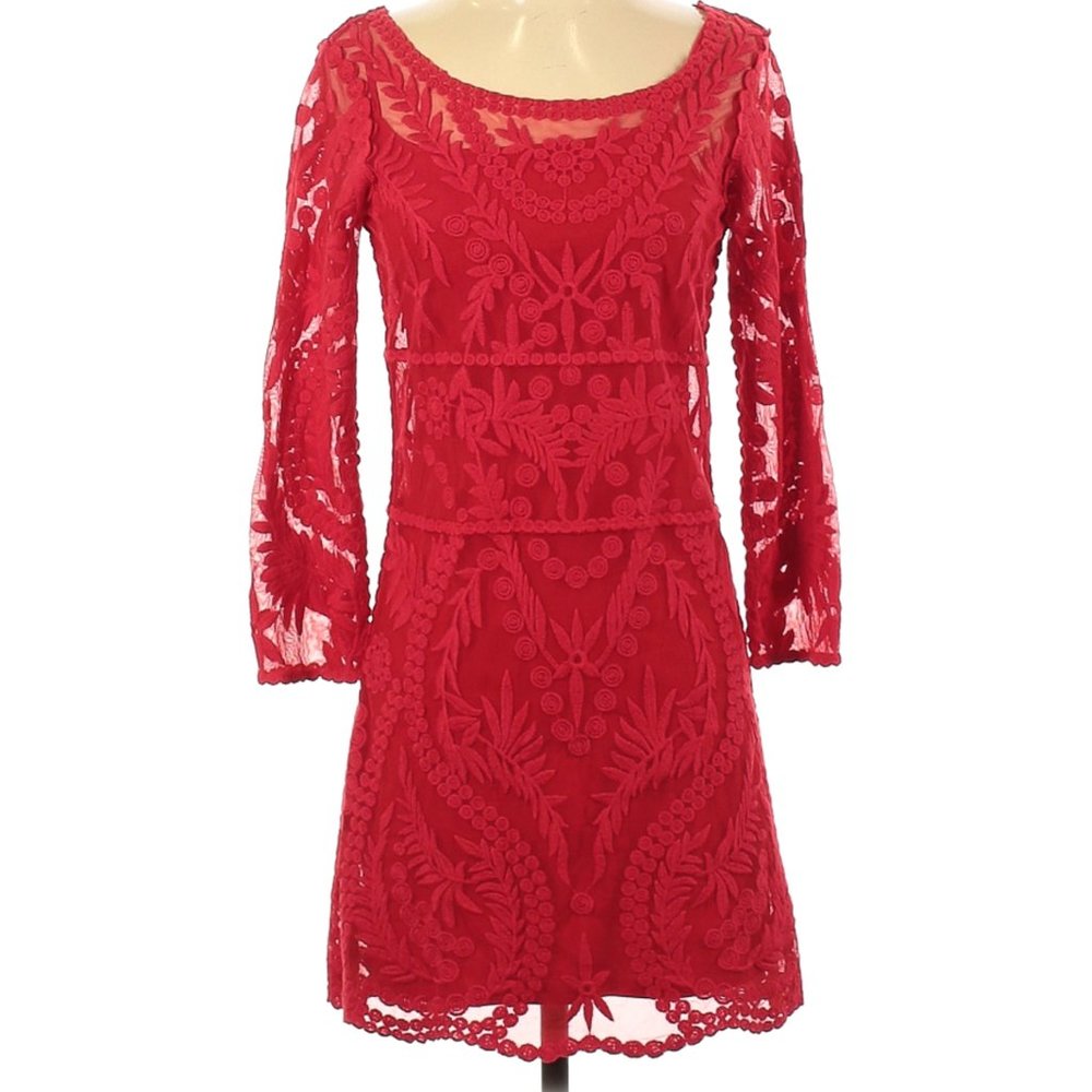 EXPRESS RED EMBROIDERED DRESS